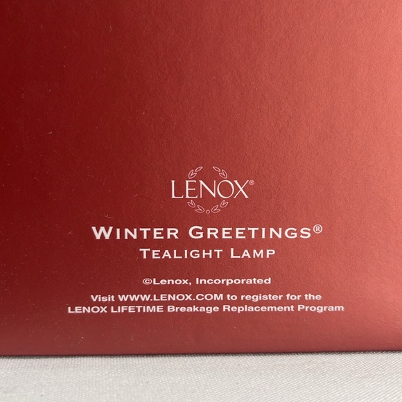 NIB Vintage Lenox Winter Greetings Tea Light Lamp - Picture 4 of 4